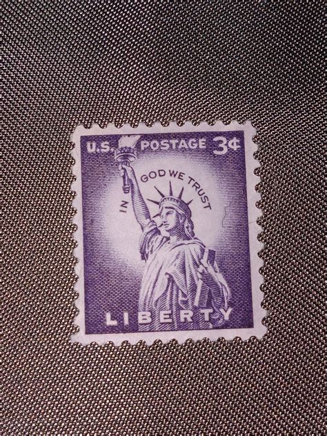 Rare Statue Of Liberty Cent Stamp Purple Etsy