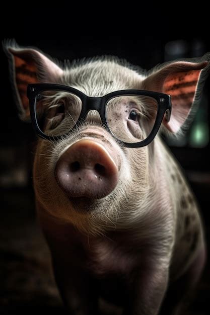 Premium AI Image | A pig with glasses that says'i'm a pig