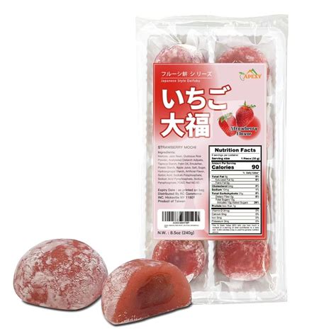 Apexy Mochi Daifuku Japanese Rice Cakes Strawberry Flavor Soft Chewy