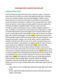 Sociologia Delle Relazioni Interculturali Docsity