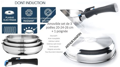 Arthur Martin Set De Po Les Inox Cm Poign E Tous