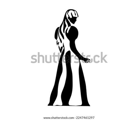 Black White Logo Abstract Portrait Girl Stock Vector (Royalty Free ...