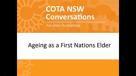 Cota Nsw Webinar Ageing As A First Nations Elder Youtube