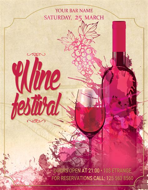 Wine Festival Flyer And Poster By Artolus Thehungryjpeg