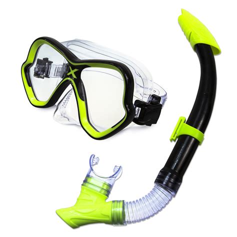 Dolfino Adult Open Mask And Snorkel Set Blackyellow Unisex