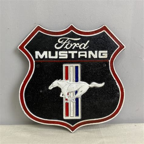 Cast Iron Ford Mustang Wall Plaque Interiorwise French Vintage