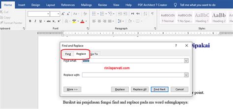 Cara Find And Replace Di Word Riset