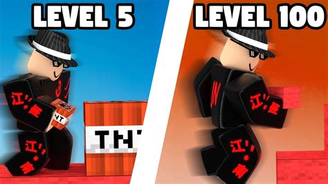 Roblox Bedwars Trickshot From Level To Level Youtube