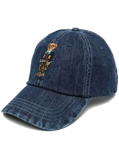 Polo Ralph Lauren Polo Bear Embroidered Denim Cap Farfetch Polo