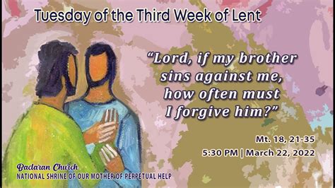 Baclaran Church Live Mass Tuesday Of The Third Week Of Lent YouTube