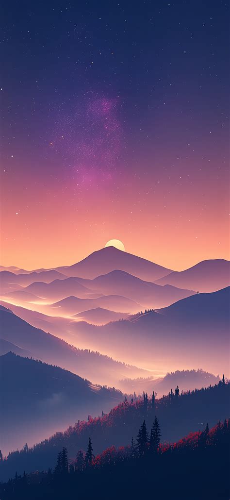 Mountains Landscape 4K Stars Cartoon Style Best Top Wallpapers For