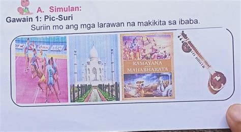 Pamprosesong Tanong Ano Ano Ang Ipinapakita Ng Mga Larawan Sa Itaas