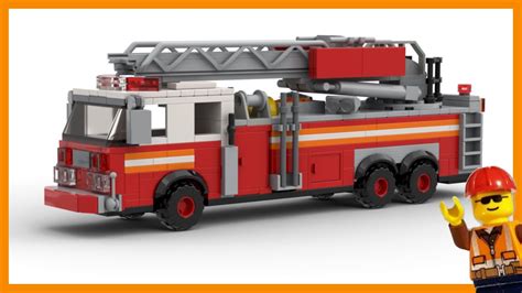 Lego Fdny Ladder Truck Moc Building Instructions Youtube