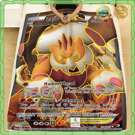 HOT Fleece Blanket Landorus EX Boundaries Crossed Custom Pokemon