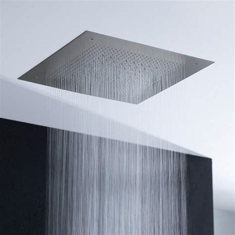 Crosswater Tranquil Brushed Stainless Steel Square Recessed Showerhead