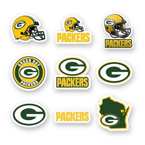 Green Bay Packers Sticker Set Of 9 By 2 In Die Cut Vinyl Dec Inspire