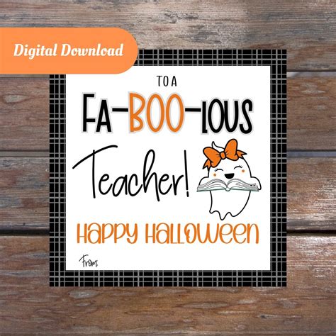 Halloween Printable Tag To A Fa Boo Lous Etsy