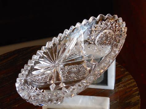 Vintage Cut Crystal Celery Platerelish Dish