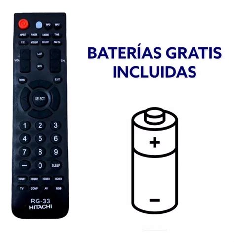 Control Remoto Pilas Hitachi Para Pantallas Tv MercadoLibre