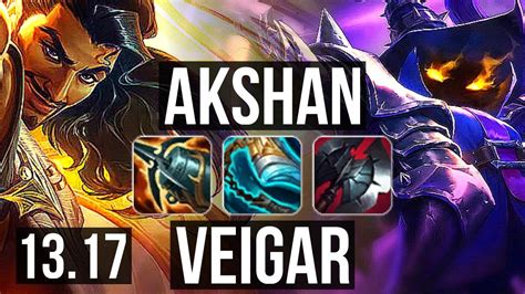 AKSHAN Vs VEIGAR MID 14 0 5 Legendary 7 Solo Kills 600 Games