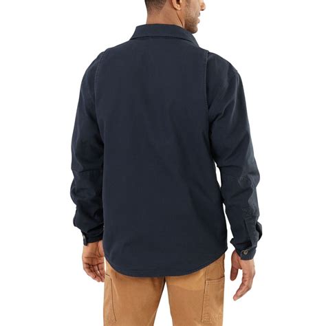 Carhartt Mens Navy Weathered Canvas Shirt Jacket