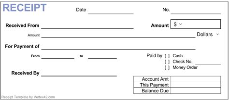 A Receipt Form That Has Been Converted To Be Used As A Bank Account For