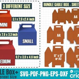 Medium Gable Box Template Svg Dxf Pdf Png Digital