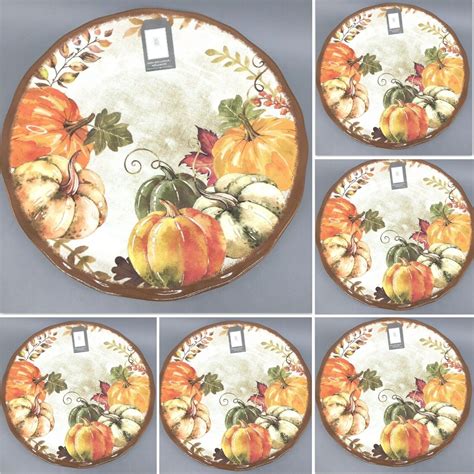 Rachel Ashwell Fall Pumpkin Melamine Dinner Plate Set Harvest