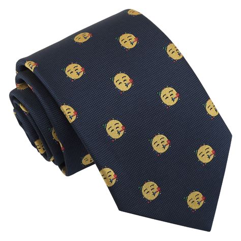 Navy Party Emoji Tie