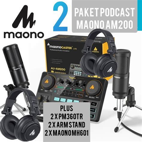 Jual PAKET PODCAST 2 ORANG MAONO AM200 MIC PM360TR PLUS HEADPHONE