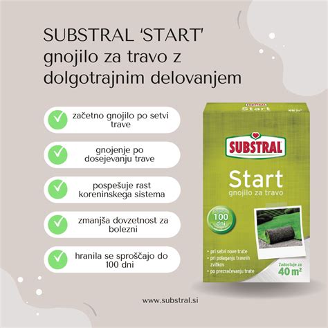 SUBSTRAL START Gnojivo Za Travu S Dugotrajnim Djelovanjem 800g