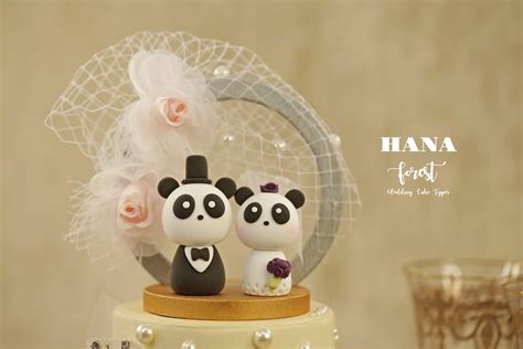 Panda Wedding Cake Topperbride And Groom Cake Toppercouple Cake