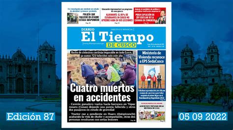 Diario El Tiempo De Cusco Edici N Lunes Diario El