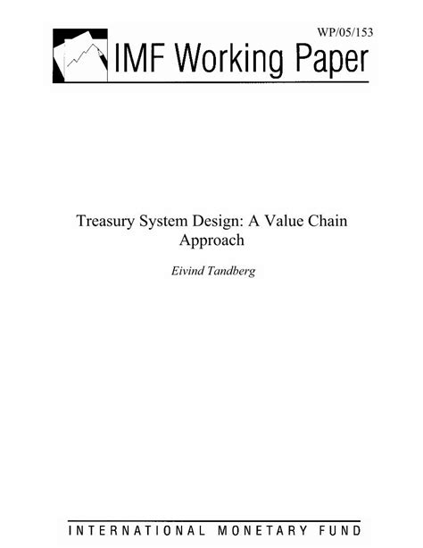 Pdf Treasury System Design A Value Chain Approach A Treasury