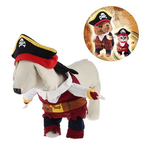 Funny Pet Dog Halloween Pirate Costume Suit Clothes Halloween Pirate ...