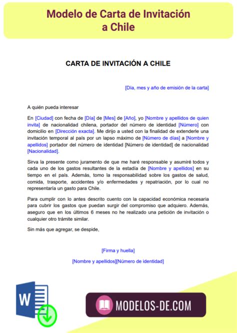 Modelo Carta De Invitacion A Chile Para Venezolanos Modelo De Informe