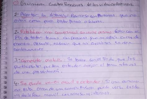 Enumero Cuatro Funciones De Las Videoconferencias Y Las Explico Quiero