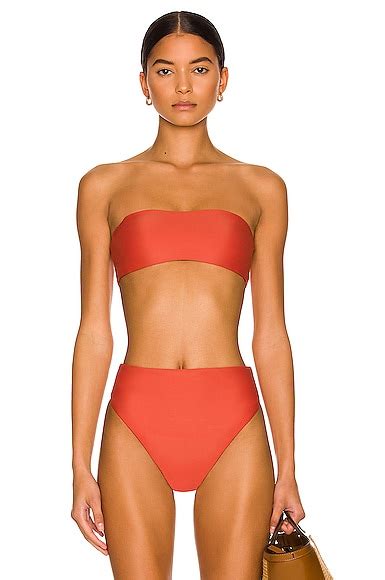 JADE SWIM All Around Bandeau Bikini Top In Terracotta FWRD