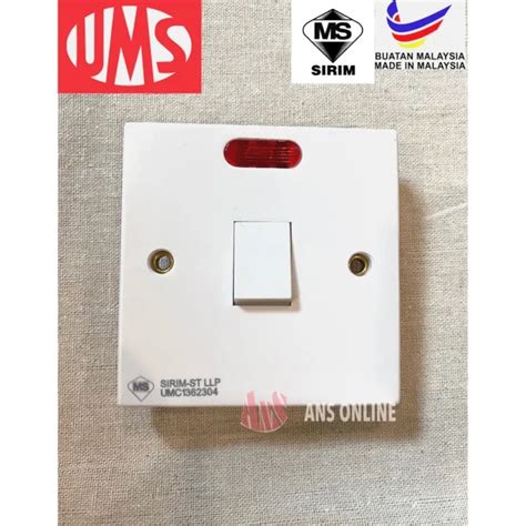 UMS WH220N 20A Water Heater Switch With Neon Indicator Double Pole