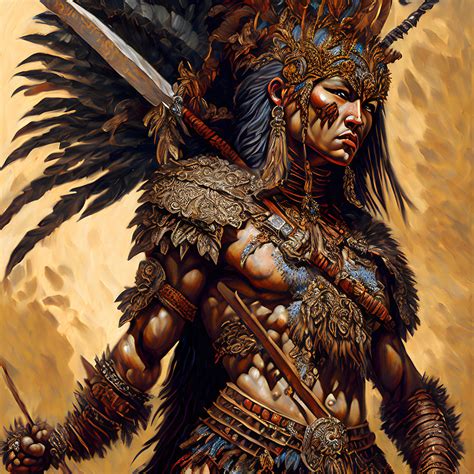 Female Warrior Generative AI Illustration Digital Art By Miroslav