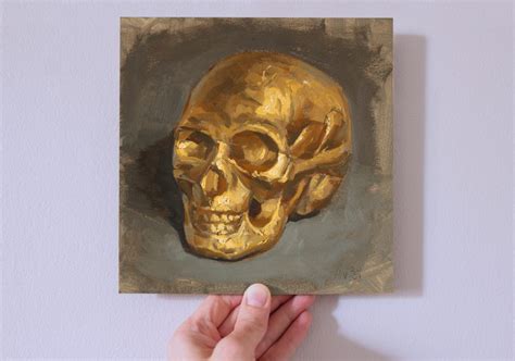 Golden Scull Original Oil Painting By Aleksey Vaynshteyn Alexbox