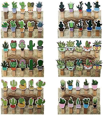 Amazon Saktopdeco Counts Mini Cactus Wooden Clothespins With