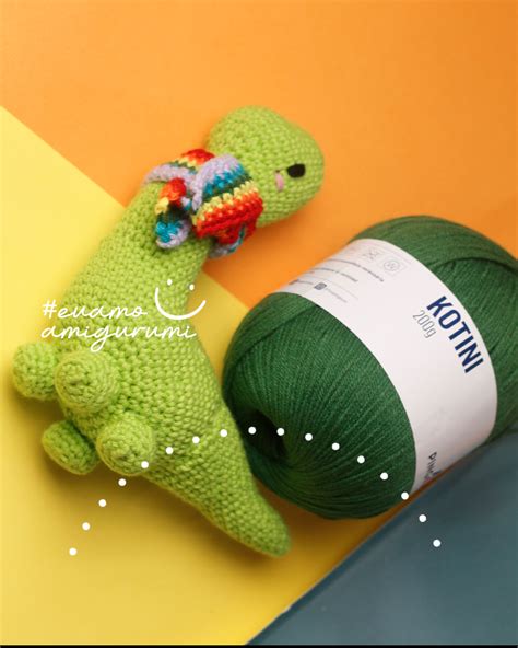 Dinossauro De Croch Amigurumi Feito Kotini