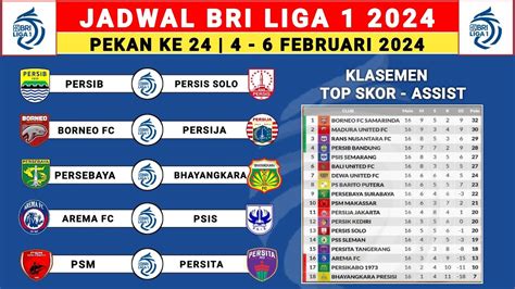 Jadwal Bri Liga Pekan Ke Persib Vs Persis Solo Klasemen Bri