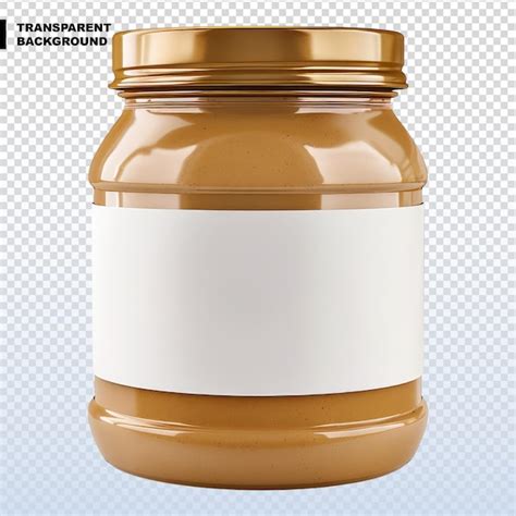 premium psd peanut butter jar  white label isolated
