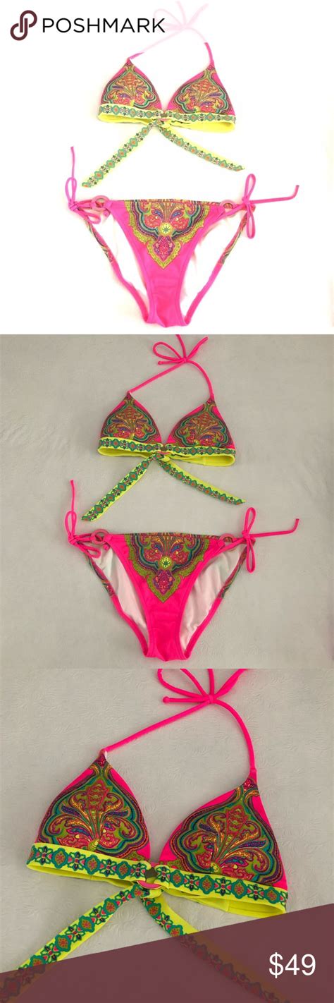 Victorias Secret Swim Suit Set Neon Tapestry S M Victoria Secret