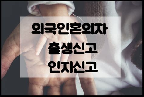 외국인의 혼외자 결혼 전 자녀 출생신고 인지신고 국적취득 까지 네이버 블로그