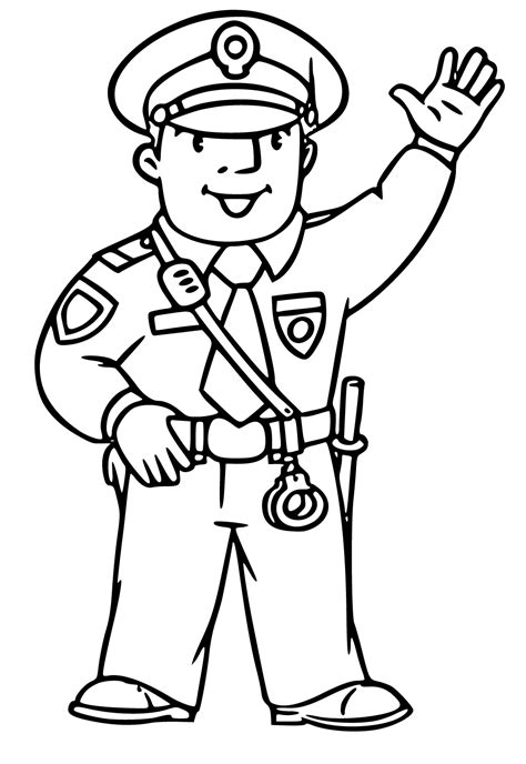 Free Printable Police Hello Coloring Page Sheet And Picture For Adults