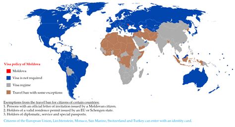 Visa policy of Moldova : r/MapPorn