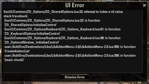 Error Screen Since Todays Patch Elder Scrolls Online